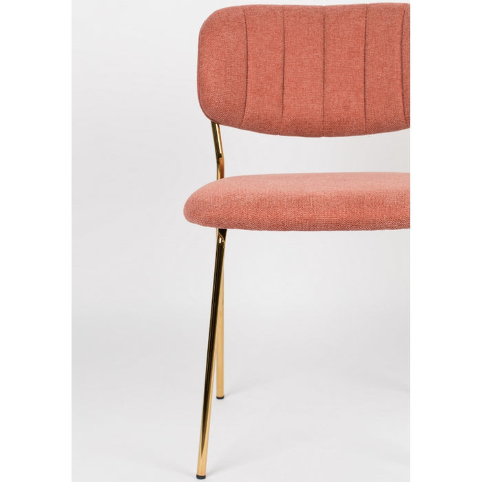 Puur - Viken eetkamerstoel stof roze - goud onderstel