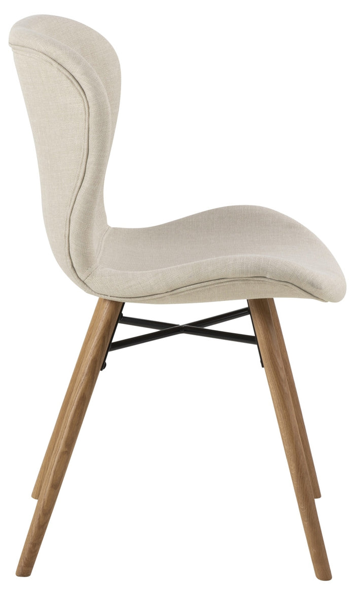 Giga Living - Eetkamerstoel Stof Zandkleur - Zithoogte 46,5cm