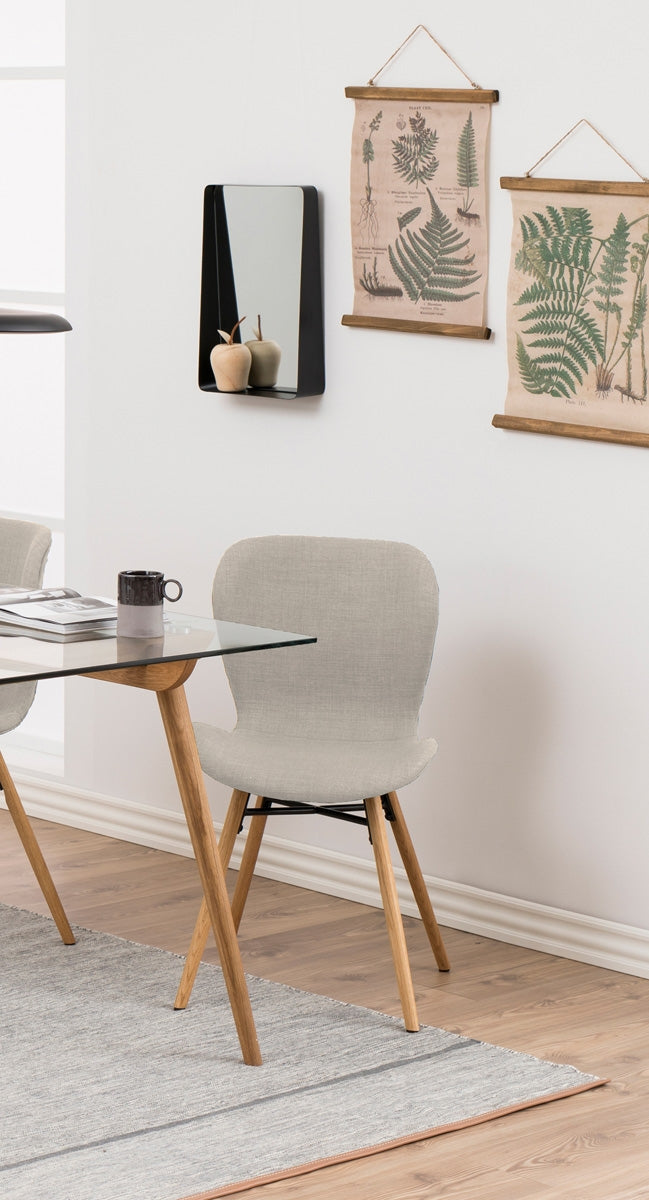 Giga Living - Eetkamerstoel Stof Zandkleur - Zithoogte 46,5cm