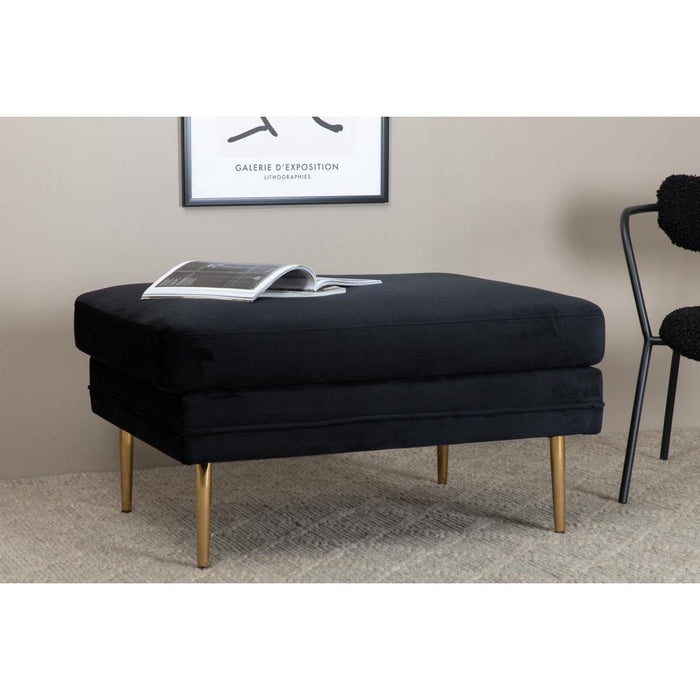 Svea - Tess hocker - velvet - zwart