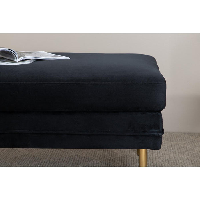 Svea - Tess hocker - velvet - zwart