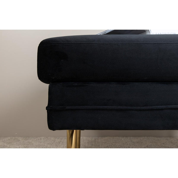 Svea - Tess hocker - velvet - zwart