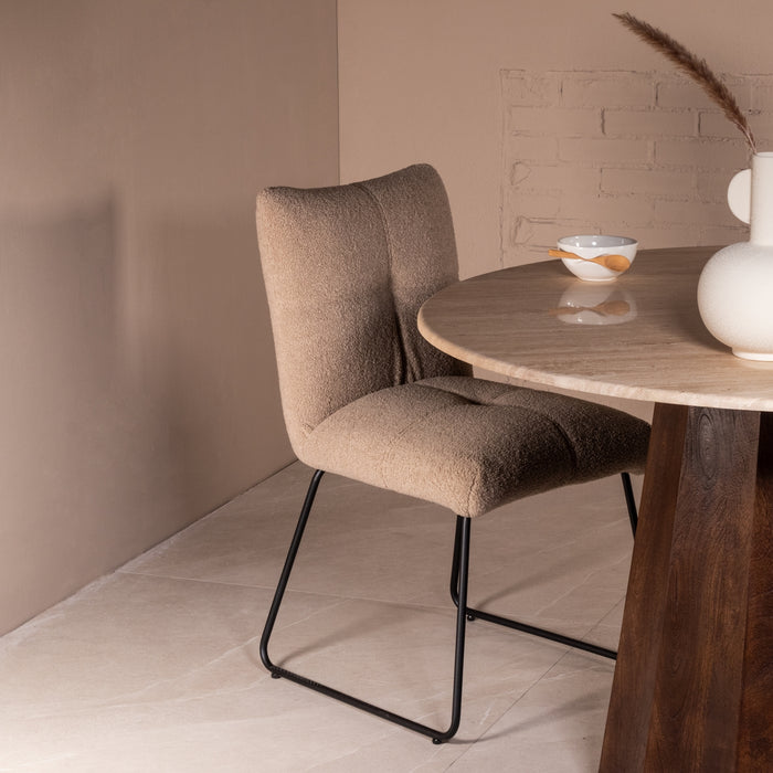 Giga Meubel - Eetkamerstoel Teddy Taupe - Stoel Felice