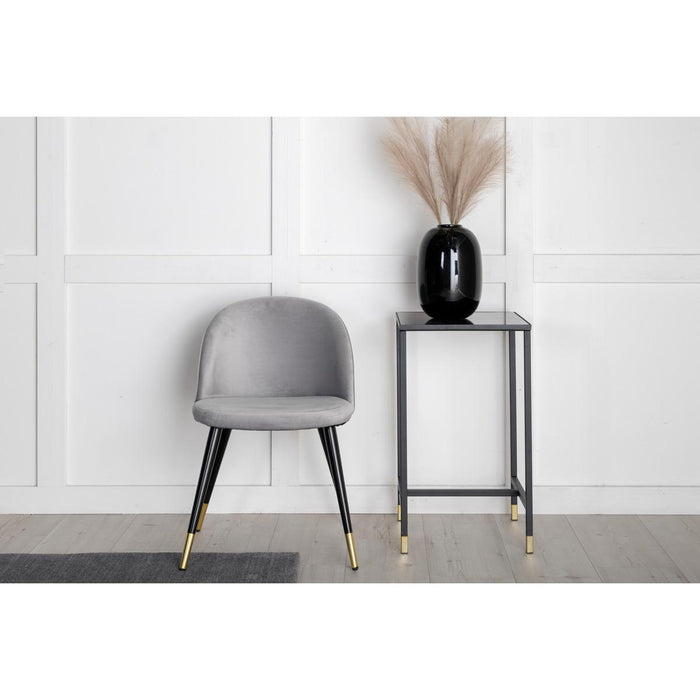 Svea - Zako eetkamerstoel - gouden poot - velvet - grijs