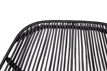 Giga Meubel - Eetkamerstoel Zwart Rotan - 66x64x91cm - Sava