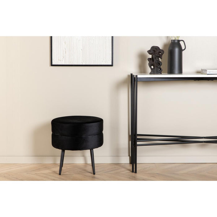 Svea - Zane hocker - velvet - zwart