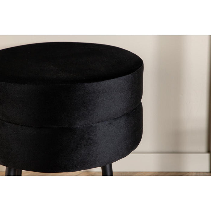 Svea - Zane hocker - velvet - zwart