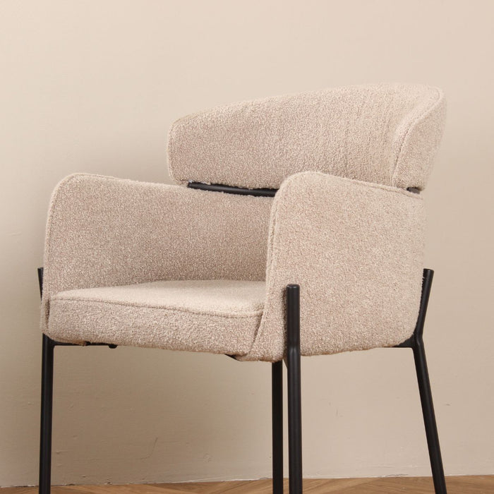 DS4U Mira eetkamerstoel bouclé - zand