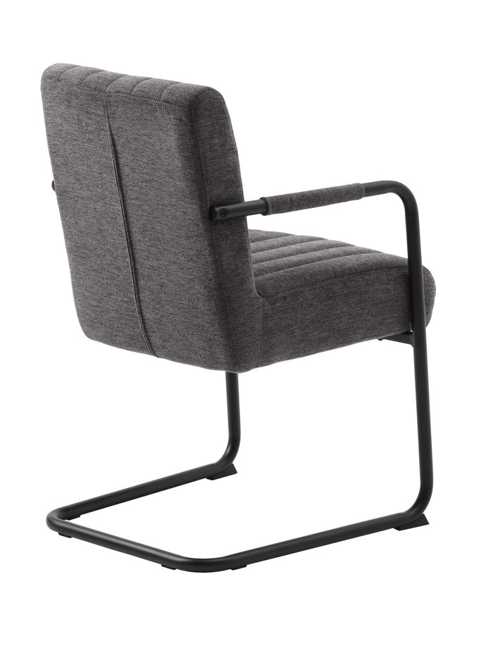 Giga Living - Eetkamerstoel Stof Donkergrijs - Trout - Set van 2