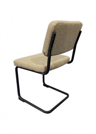 Giga Meubel - Stoel Taupe Bouclé - Metaal - 55.5x49x85.5cm - Liz