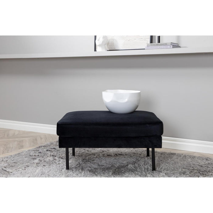 Svea - Rio hocker - velvet - zwart