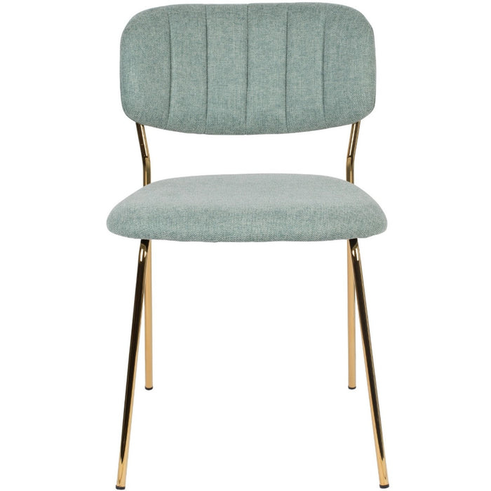 Puur - Viken eetkamerstoel stof lichtgroen - goud onderstel