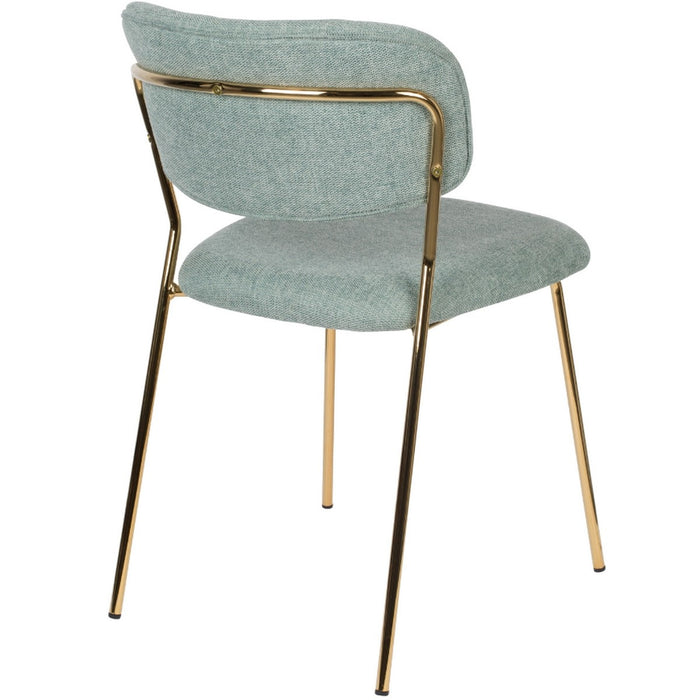 Puur - Viken eetkamerstoel stof lichtgroen - goud onderstel