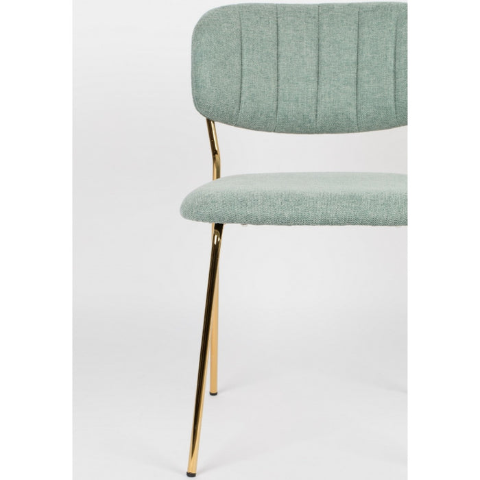 Puur - Viken eetkamerstoel stof lichtgroen - goud onderstel