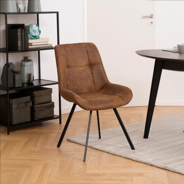 Hioshop Waylor eetkamerstoel bruin.