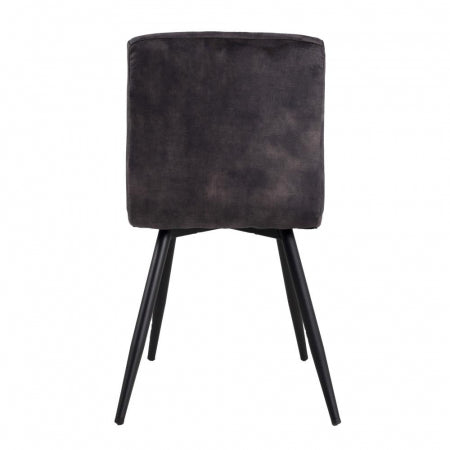 Giga Meubel - Stoel Fanny Velvet Grijs (set van 2) - Velvet|Metaal