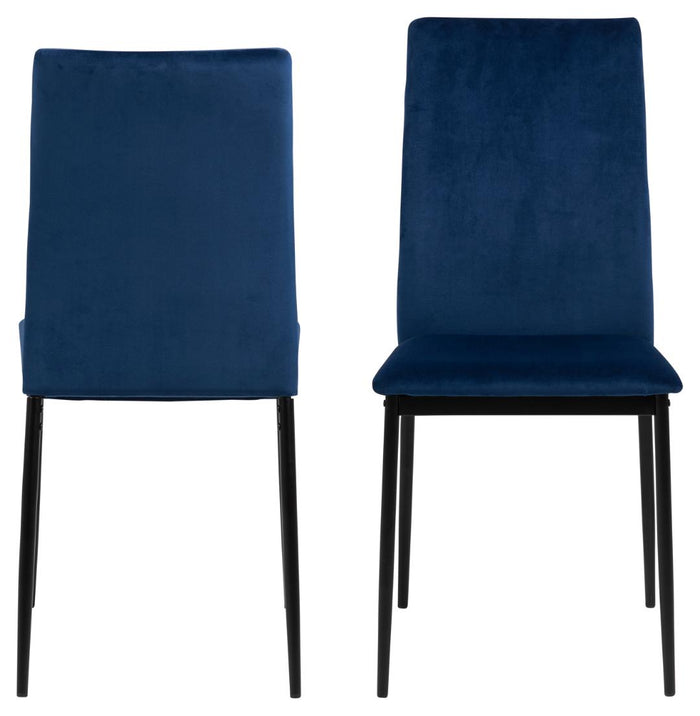 Giga Living - Eetkamerstoel - Donkerblauw - Grondal - Set van 4