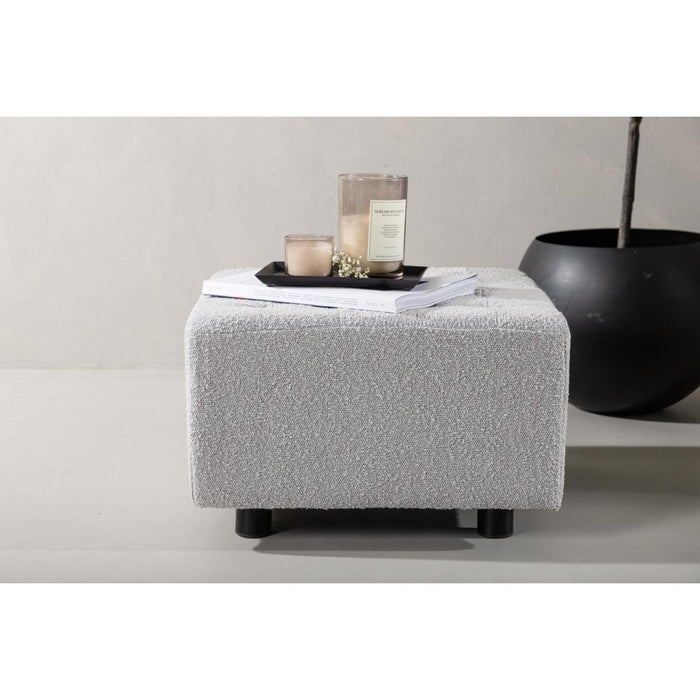 Svea - Sol hocker - boucle - lichtgrijs