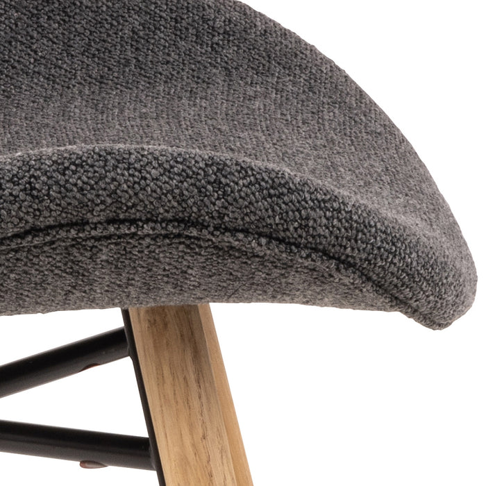 Giga Living - Eetkamerstoel Stof Antraciet - Zaria - Set van 2