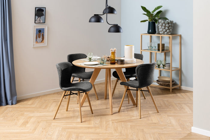 Giga Living - Eetkamerstoel Stof Antraciet - Zaria - Set van 2