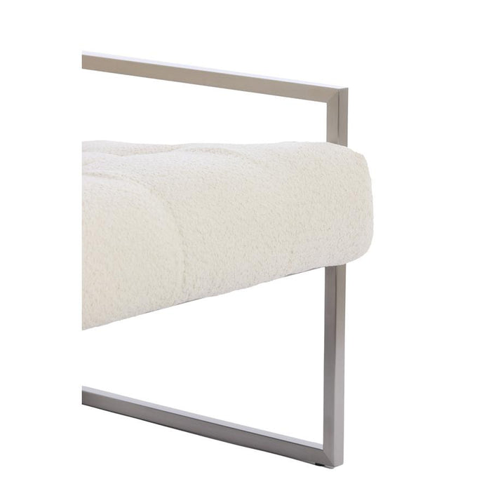 Light&living Stoel 81x71x70 cm GENEVE bouclé crème+nikkel