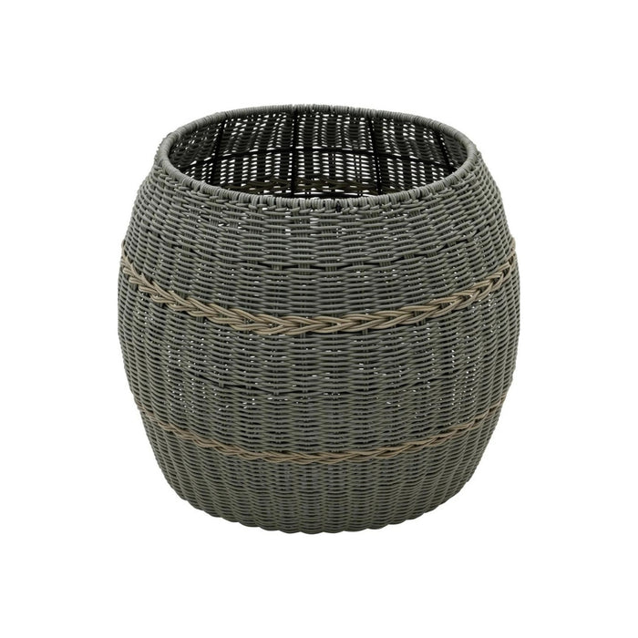 Lesli Living Laos poef wicker ø46x40cm - groen