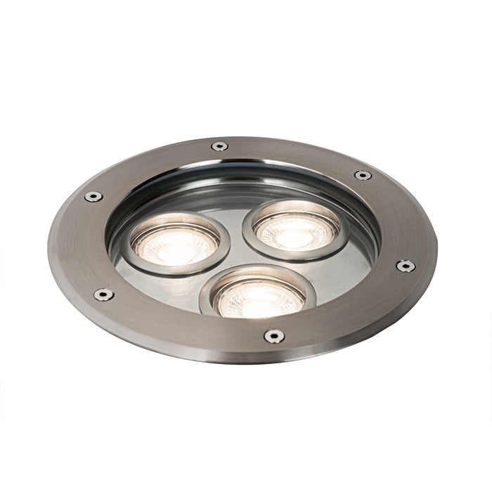 QAZQA Moderne grondspot staal 3-lichts IP65 - Tribus