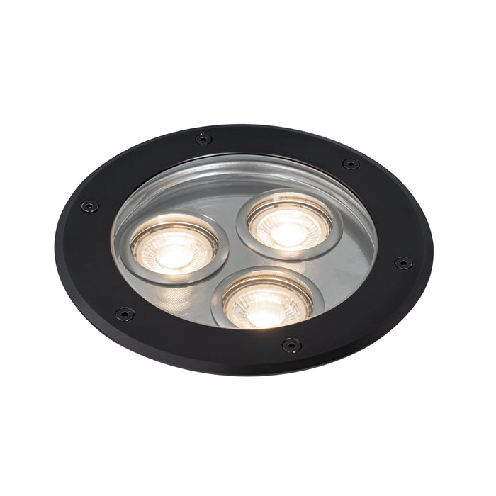 QAZQA Moderne grondspot zwart 3-lichts IP65 - Tribus