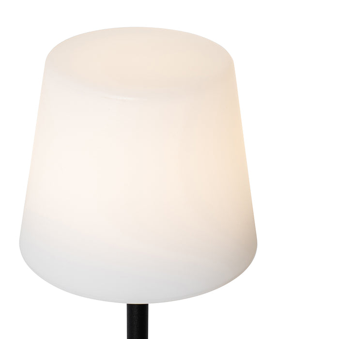 QAZQA Tafellamp zwart oplaadbaar incl. LED en dimmer IP54 - Jude