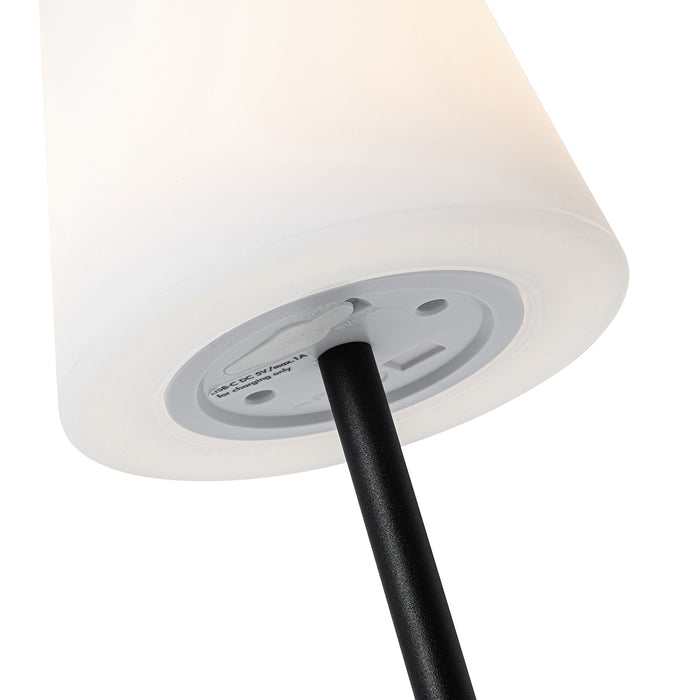 QAZQA Tafellamp zwart oplaadbaar incl. LED en dimmer IP54 - Jude