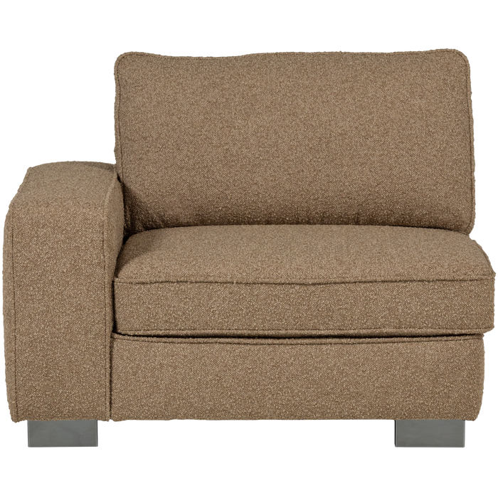 vtwonen Lazy 1-Zits Element met arm links - Bouclé - Bruin