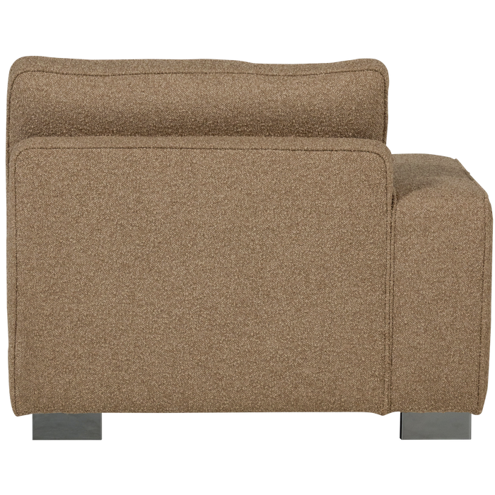 vtwonen Lazy 1-Zits Element met arm links - Bouclé - Bruin