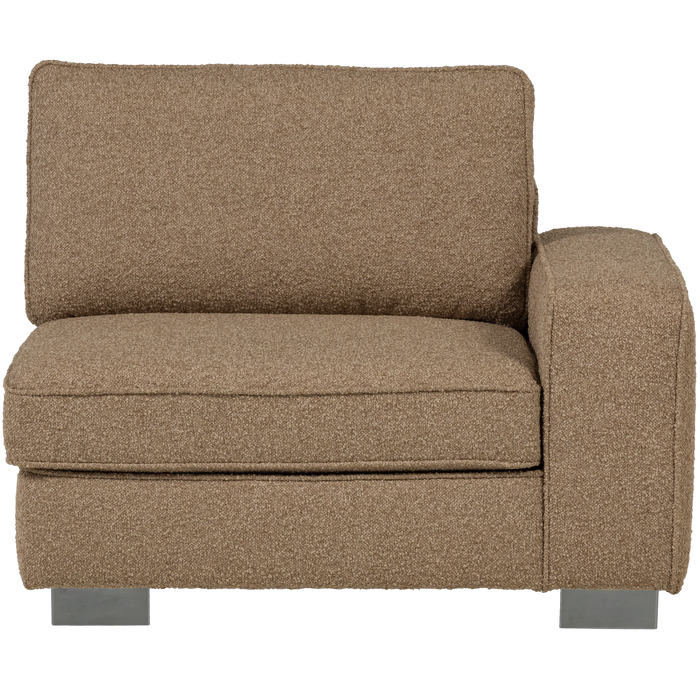 vtwonen Lazy 1-Zits Element met arm rechts - Bouclé - Bruin