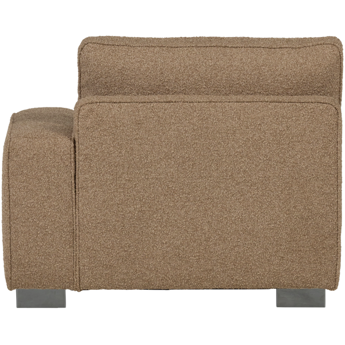 vtwonen Lazy 1-Zits Element met arm rechts - Bouclé - Bruin