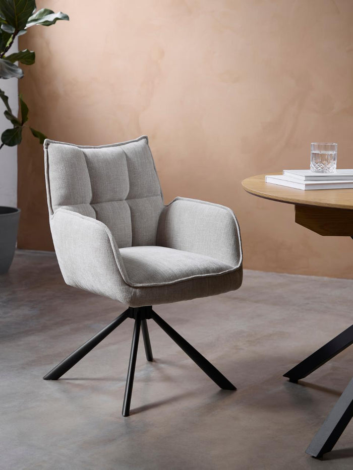 Giga Living - Eetkamerstoel Beige Stof - Select Marilla - Set van 2