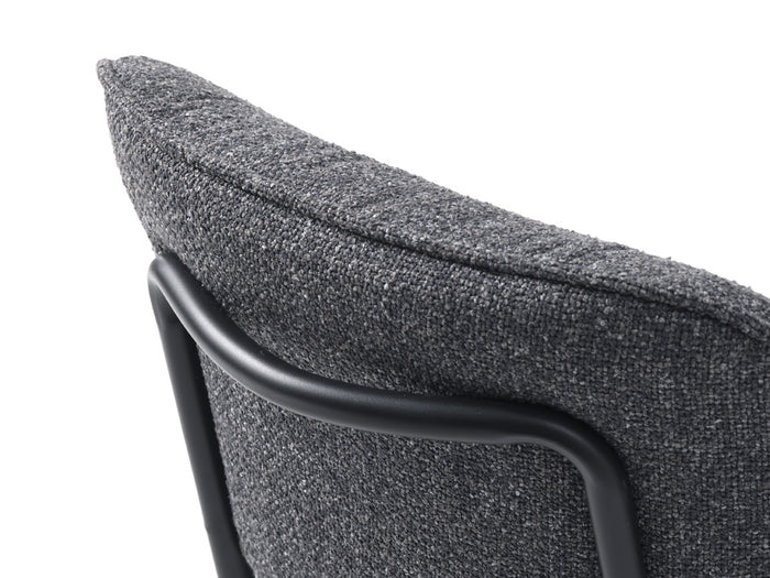 Giga Living - Eetkamerstoel Zonder Armleuning - Donkergrijs Stof - Buffalo - Set van 2