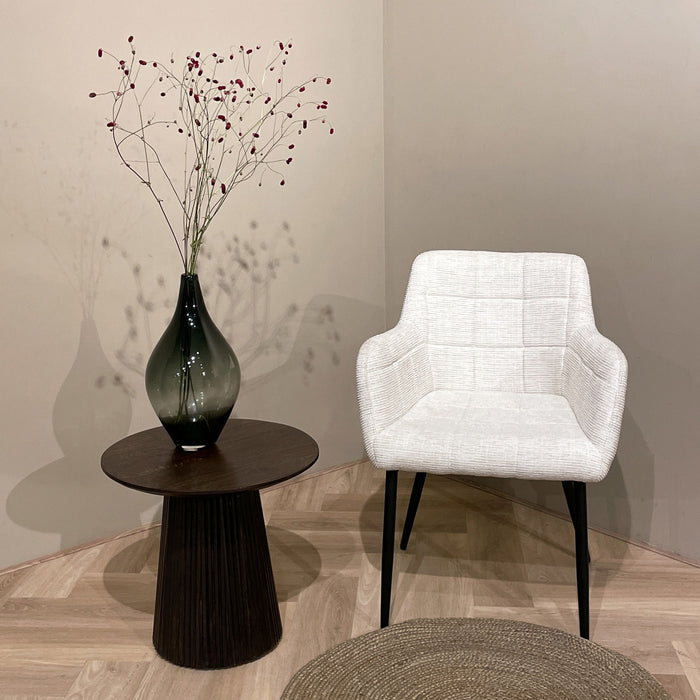 Livingfurn - Eetkamerstoel Stof Zand - Bronco - Set van 2