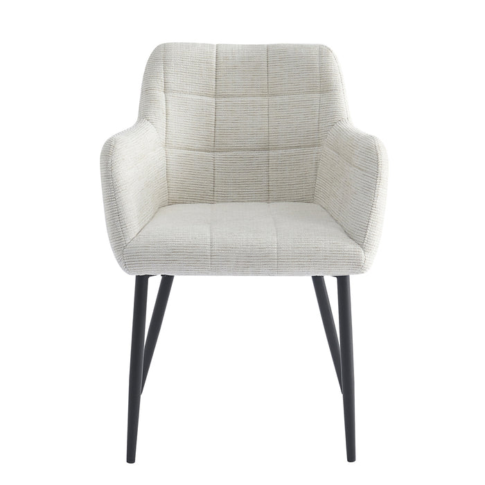 Livingfurn - Eetkamerstoel Stof Zand - Bronco - Set van 2