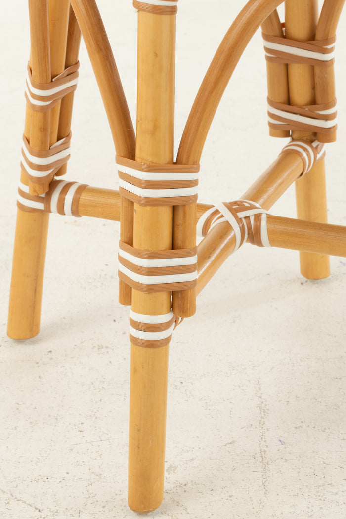 J-Line kruk Live - rotan|kunststof - naturel|wit