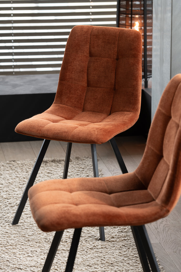 J-Line eetstoel Clark - metaal|polyester - roest