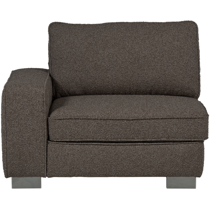 vtwonen Lazy 1-Zits Element met arm links - Bouclé - Antraciet