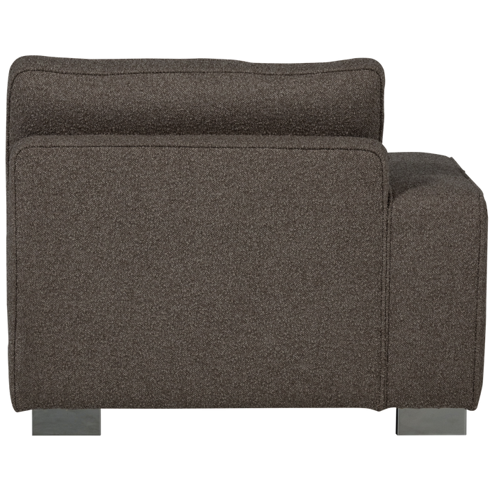 vtwonen Lazy 1-Zits Element met arm links - Bouclé - Antraciet