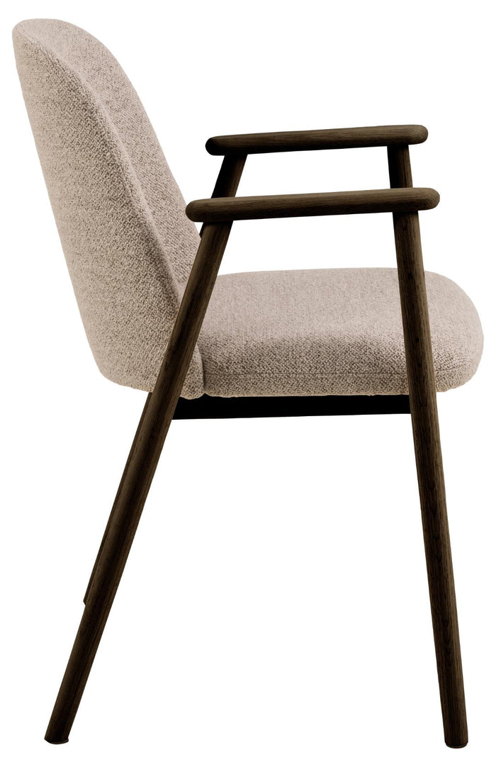 Giga Living - Eetkamerstoel - Beige - Stof - Zithoogte 49cm - Leonie - Set van 2