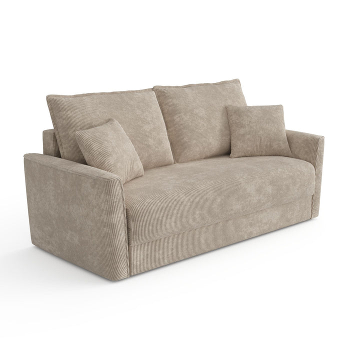 3-zits corduroy slaapbank in taupe 180cm