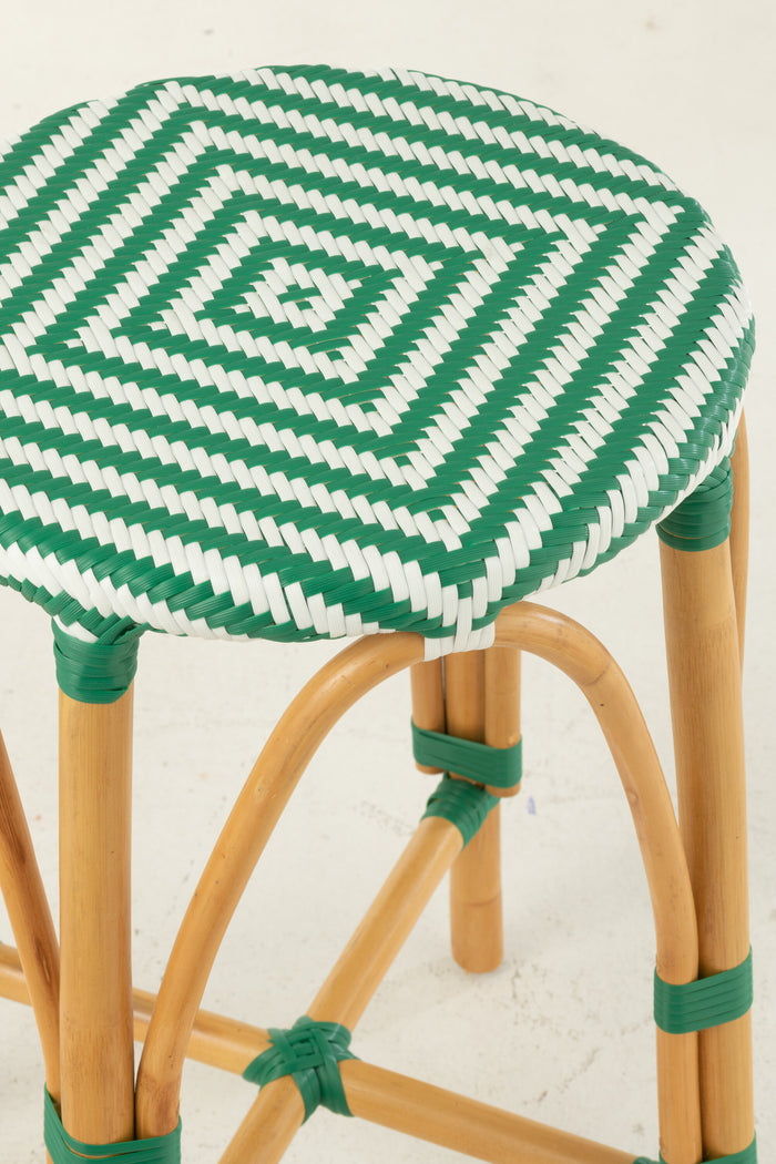 J-Line barkruk Live - rotan|kunststof - naturel|groen