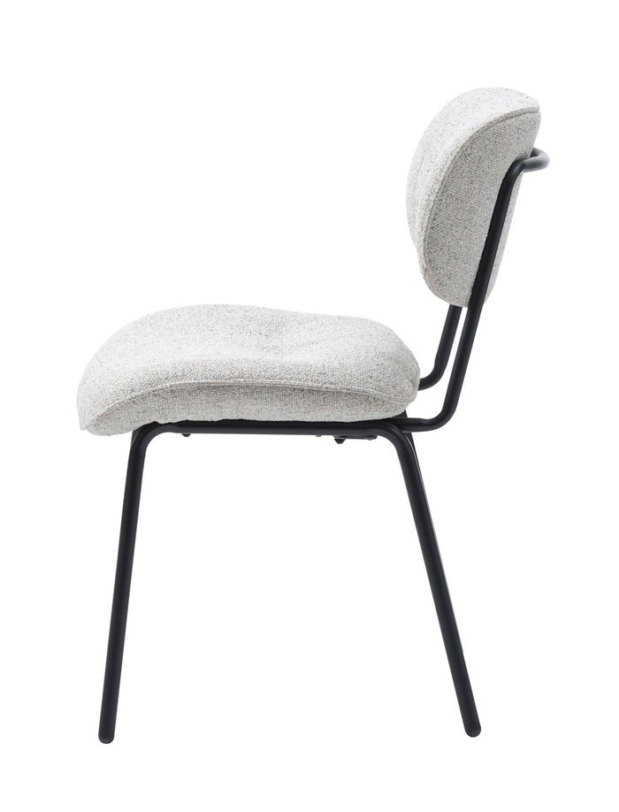 Giga Living - Eetkamerstoel Zonder Armleuning - Off White Stof - Buffalo - Set van 2