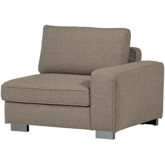 vtwonen Lazy 1-Zits Element met arm rechts - Bouclé - Zand