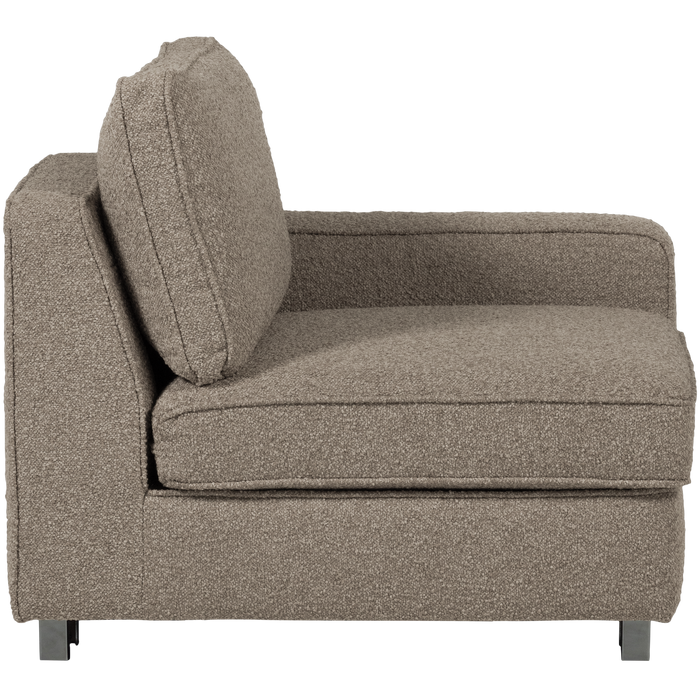 vtwonen Lazy 1-Zits Element met arm rechts - Bouclé - Zand