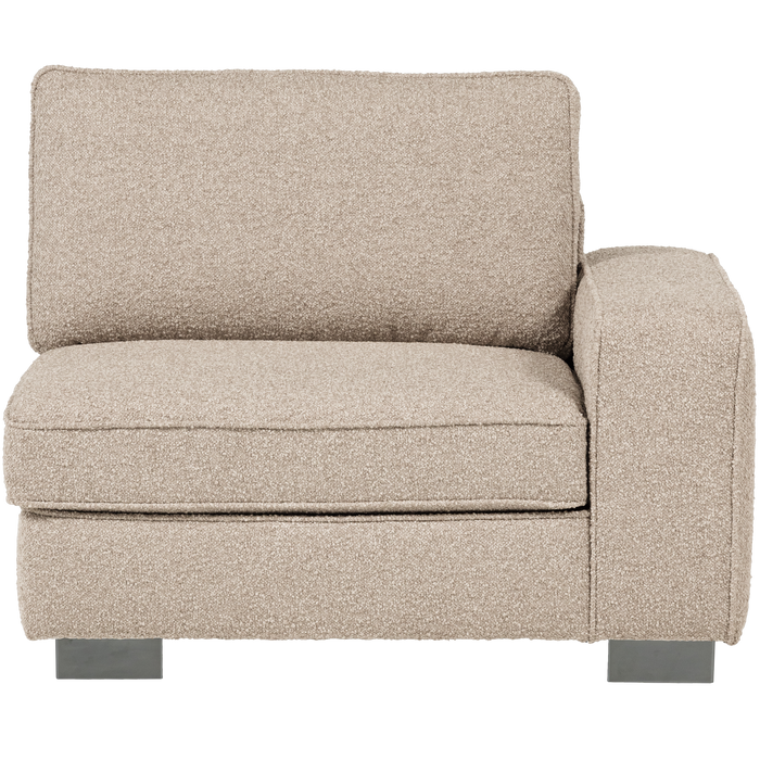 vtwonen Lazy 1-Zits Element met arm rechts - Bouclé - Naturel