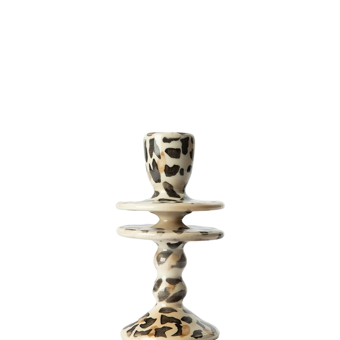 Sissy-Boy Lichtbruine ruffle kandelaar met leopard print large